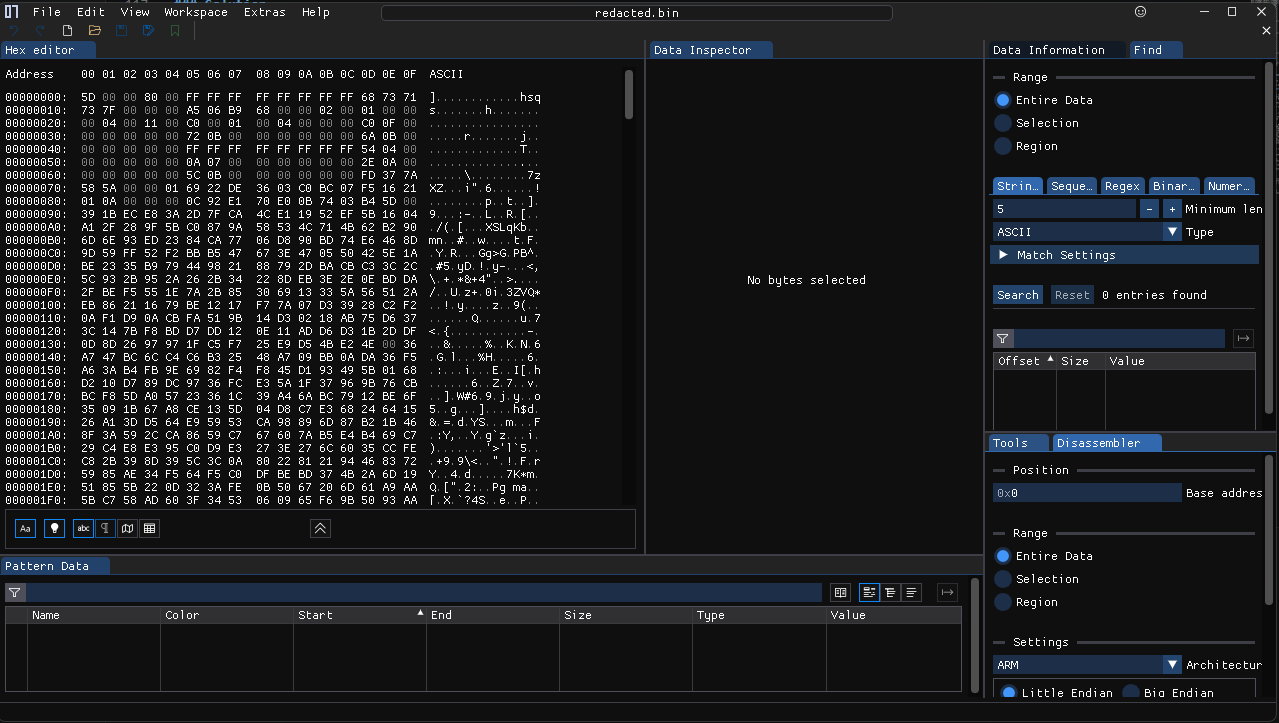 Picture of redacted.bin hexcode