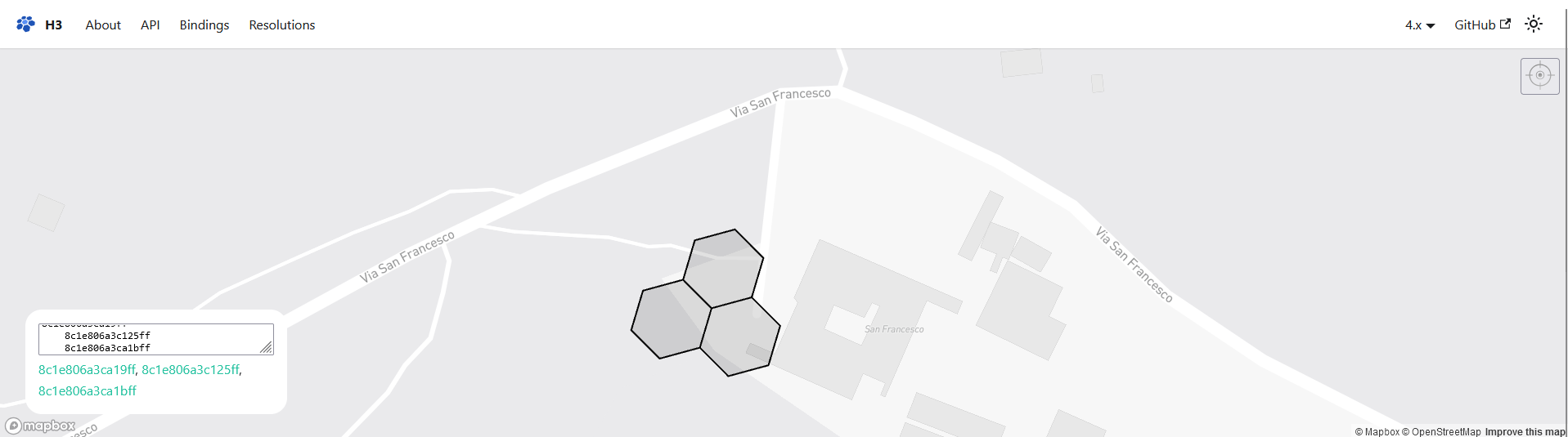 Picture of coordinates found on the h3geo.org website